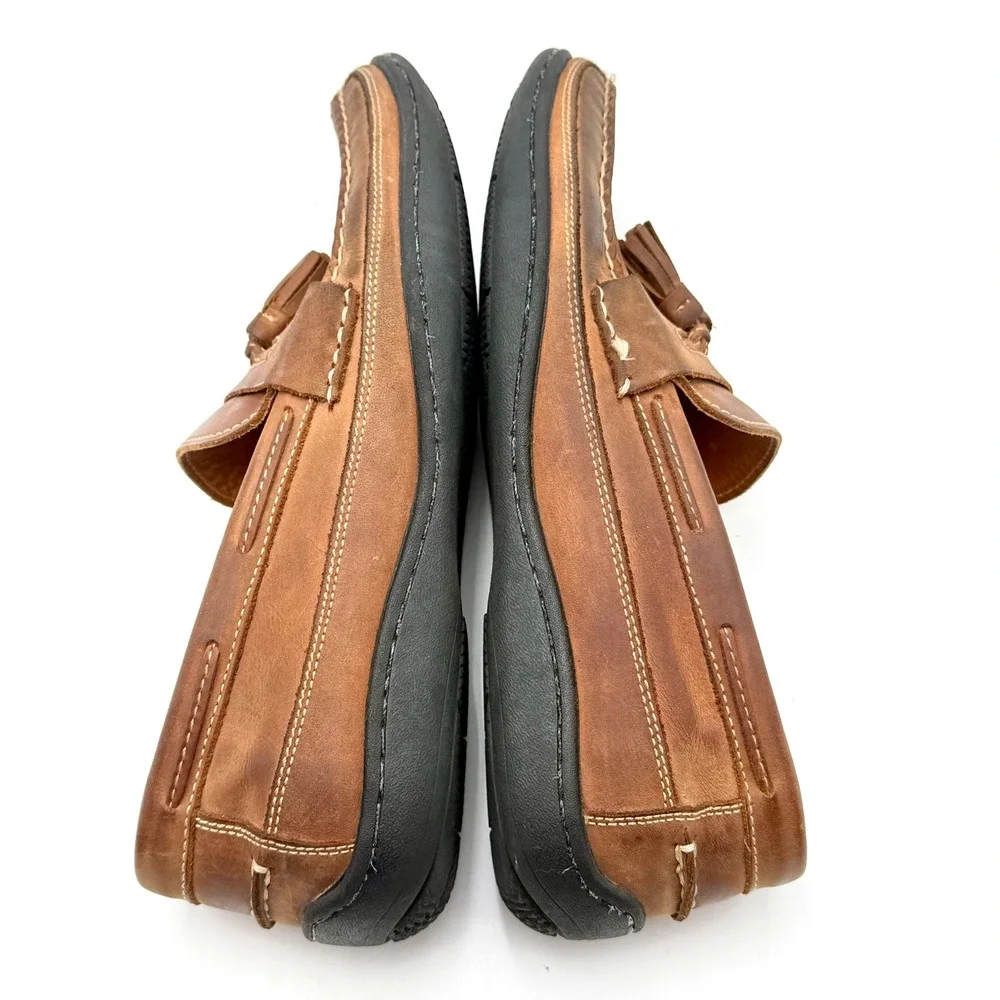 Johnston & Murphy Mens Brown Leather Tassel Loafers J&M Flex 25-8342 Size 8.5 M‎